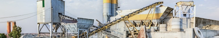 Quarry with silo in an industrial zone
