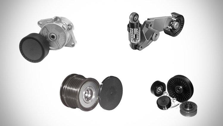 System components for multiple V-ribbed belts