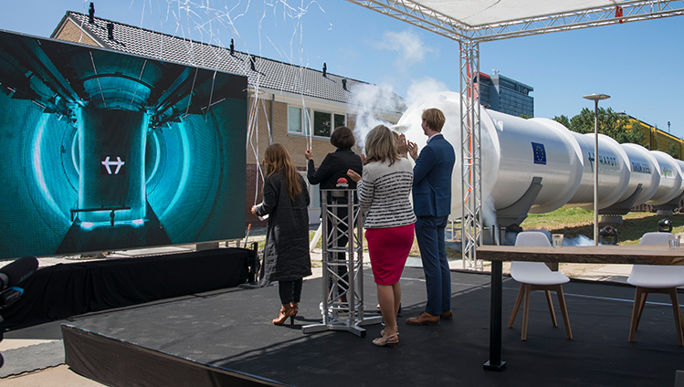 Inauguração da pista de testes em Delft, nos Países Baixos.