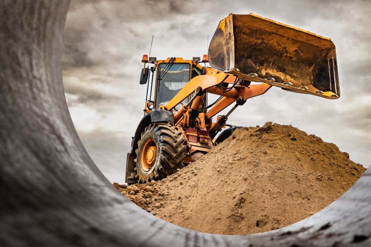 Bagger detail, Sand
