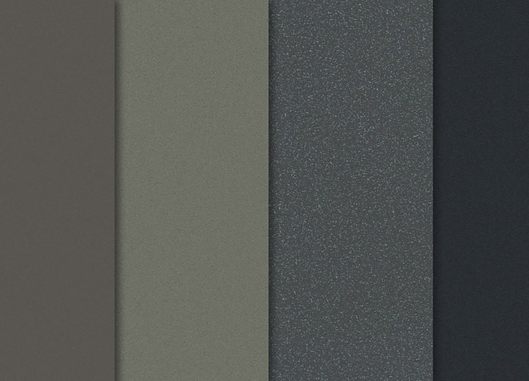 Conti mattex achieves an ultra-matte appearance that resembles the effect of powder-coated aluminum. It is shown here in four of the latest trend colors. Photo: Continental